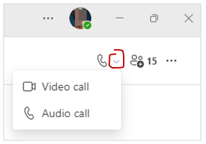 Teams Call dropdown.PNG