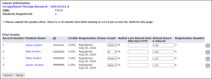 Canvas Submit Grades User Guide Florida Gulf Coast University ITS
